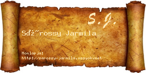 Sárossy Jarmila névjegykártya